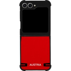 Coque Samsung Galaxy Z Flip6 - Silicone rigide noir Maillot de football Autriche 2026 personnalisable