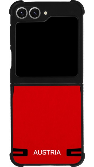 Coque Samsung Galaxy Z Flip6 - Silicone rigide noir Maillot de football Autriche 2026 personnalisable
