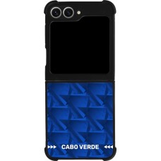 Coque Samsung Galaxy Z Flip6 - Silicone rigide noir Maillot de football Cap-Vert 2026 personnalisable