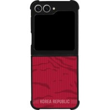 Coque Samsung Galaxy Z Flip6 - Silicone rigide noir Maillot de football Corée du Sud 2026 personnalisable