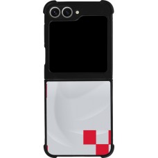 Coque Samsung Galaxy Z Flip6 - Silicone rigide noir Maillot de football Croatie 2022 personnalisable