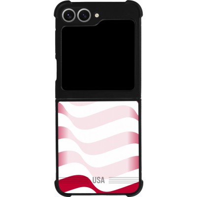 Coque Samsung Galaxy Z Flip6 - Silicone rigide noir Maillot de football États-Unis 2026 personnalisable