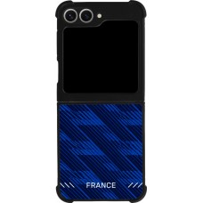 Coque Samsung Galaxy Z Flip6 - Silicone rigide noir Maillot de football France 2026 personnalisable