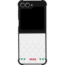 Coque Samsung Galaxy Z Flip6 - Silicone rigide noir Maillot de football Irak 2026 personnalisable