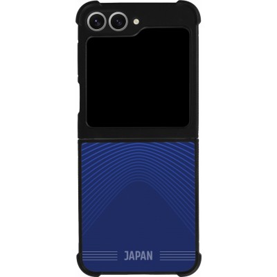 Coque Samsung Galaxy Z Flip6 - Silicone rigide noir Maillot de football Japon 2026 personnalisable