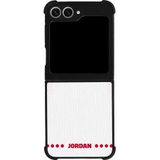 Coque Samsung Galaxy Z Flip6 - Silicone rigide noir Maillot de football Jordanie 2026 personnalisable