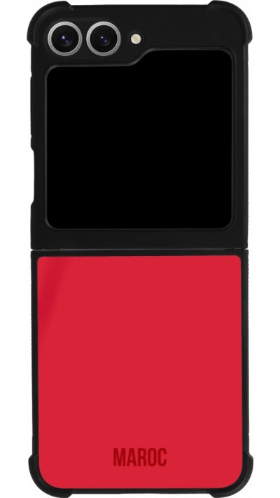 Coque Samsung Galaxy Z Flip6 - Silicone rigide noir Maillot de football Maroc 2022 personnalisable