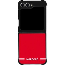 Coque Samsung Galaxy Z Flip6 - Silicone rigide noir Maillot de football Maroc 2026 personnalisable
