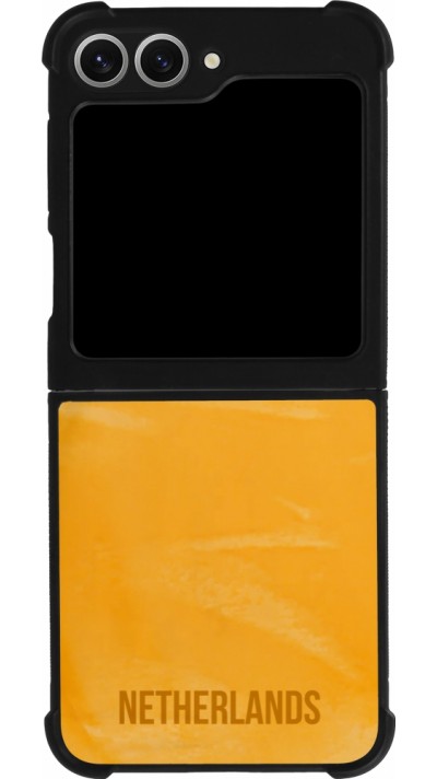 Coque Samsung Galaxy Z Flip6 - Silicone rigide noir Maillot de football Pays-Bas 2022 personnalisable