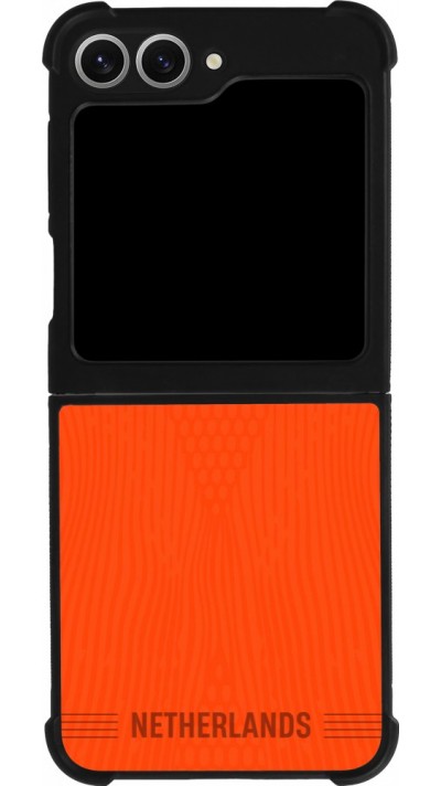Coque Samsung Galaxy Z Flip6 - Silicone rigide noir Maillot de football Pays-Bas 2026 personnalisable