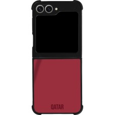 Coque Samsung Galaxy Z Flip6 - Silicone rigide noir Maillot de football Qatar 2022 personnalisable