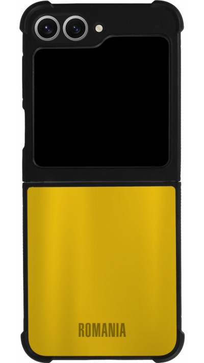 Coque Samsung Galaxy Z Flip6 - Silicone rigide noir Maillot de football Roumanie