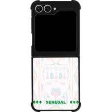 Coque Samsung Galaxy Z Flip6 - Silicone rigide noir Maillot de football Sénégal 2026 personnalisable