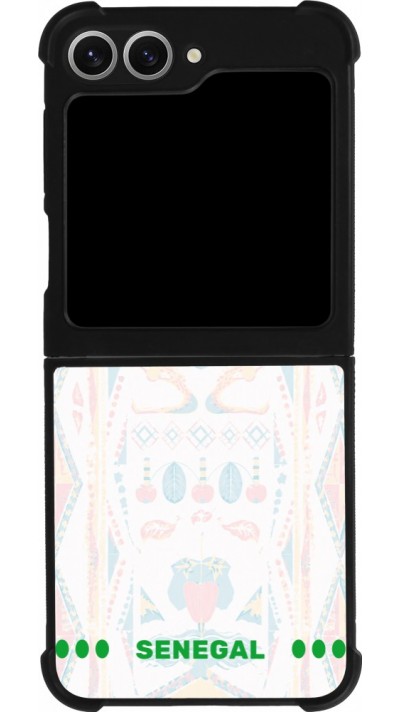 Coque Samsung Galaxy Z Flip6 - Silicone rigide noir Maillot de football Sénégal 2026 personnalisable