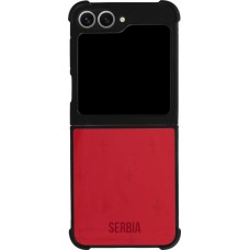 Coque Samsung Galaxy Z Flip6 - Silicone rigide noir Maillot de football Serbie 2022 personnalisable
