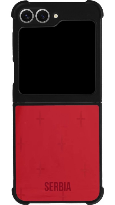 Samsung Galaxy Z Flip6 Case Hülle - Silikon schwarz Serbien 2022 personalisierbares Fussballtrikot