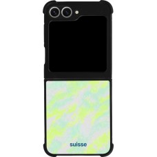 Coque Samsung Galaxy Z Flip6 - Silicone rigide noir Maillot de football Suisse Away 2026 personnalisable