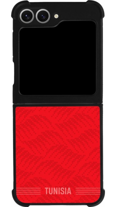 Coque Samsung Galaxy Z Flip6 - Silicone rigide noir Maillot de football Tunisie 2026 personnalisable