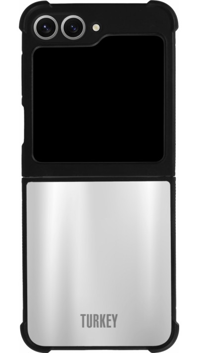 Coque Samsung Galaxy Z Flip6 - Silicone rigide noir Maillot de football Turquie personnalisable