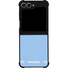 Coque Samsung Galaxy Z Flip6 - Silicone rigide noir Maillot de football Uruguay 2026 personnalisable