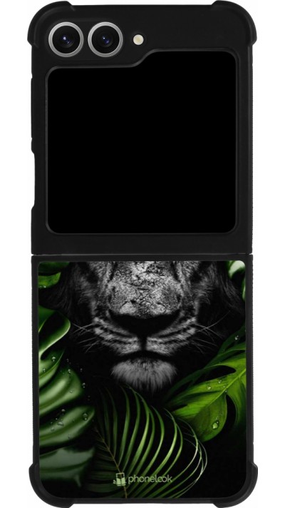 Coque Samsung Galaxy Z Flip6 - Silicone rigide noir Forest Lion