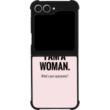 Coque Samsung Galaxy Z Flip6 - Silicone rigide noir I am a woman