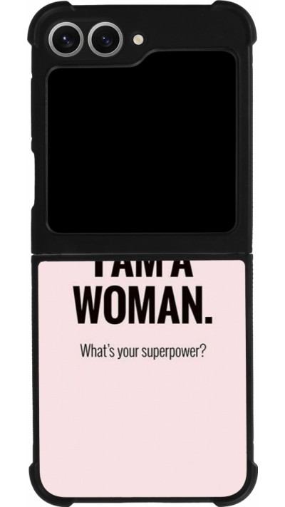 Coque Samsung Galaxy Z Flip6 - Silicone rigide noir I am a woman