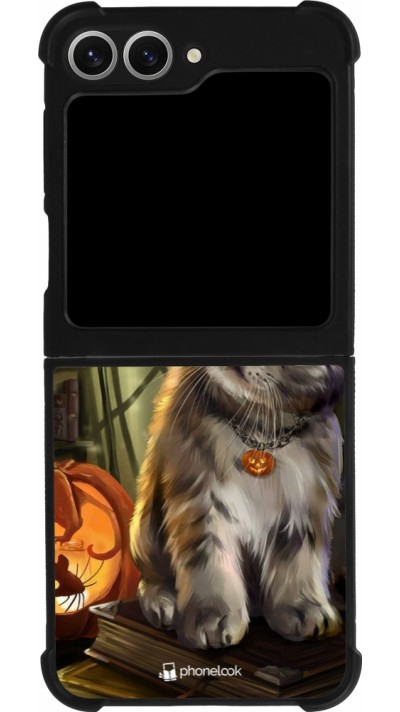 Coque Samsung Galaxy Z Flip6 - Silicone rigide noir Halloween 21 Witch cat