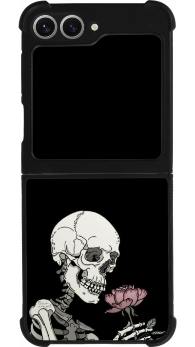 Coque Samsung Galaxy Z Flip6 - Silicone rigide noir Halloween 2023 rose and skeleton