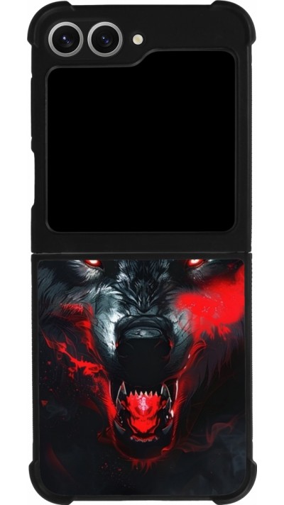Coque Samsung Galaxy Z Flip6 - Silicone rigide noir Halloween 2024 mad werewolf