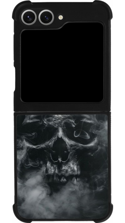 Coque Samsung Galaxy Z Flip6 - Silicone rigide noir Halloween 2024 smoky skull