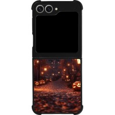 Coque Samsung Galaxy Z Flip6 - Silicone rigide noir Halloween 2025 Haunted house