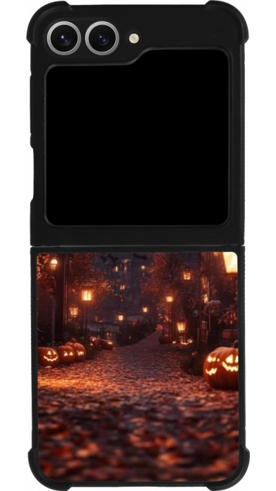 Coque Samsung Galaxy Z Flip6 - Silicone rigide noir Halloween 2025 Haunted house