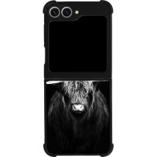 Coque Samsung Galaxy Z Flip6 - Silicone rigide noir Highland calf black