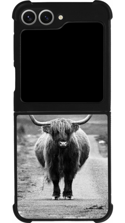 Coque Samsung Galaxy Z Flip6 - Silicone rigide noir Highland cattle