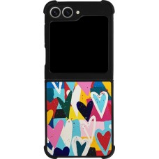 Samsung Galaxy Z Flip6 Case Hülle - Silikon schwarz Joyful Hearts