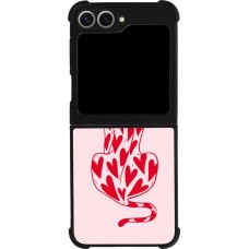 Samsung Galaxy Z Flip6 Case Hülle - Silikon schwarz Leopard with hearts 2026