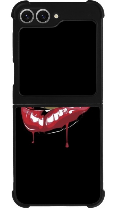 Coque Samsung Galaxy Z Flip6 - Silicone rigide noir Lips bullet