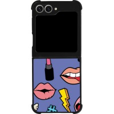 Coque Samsung Galaxy Z Flip6 - Silicone rigide noir Lips and lipgloss