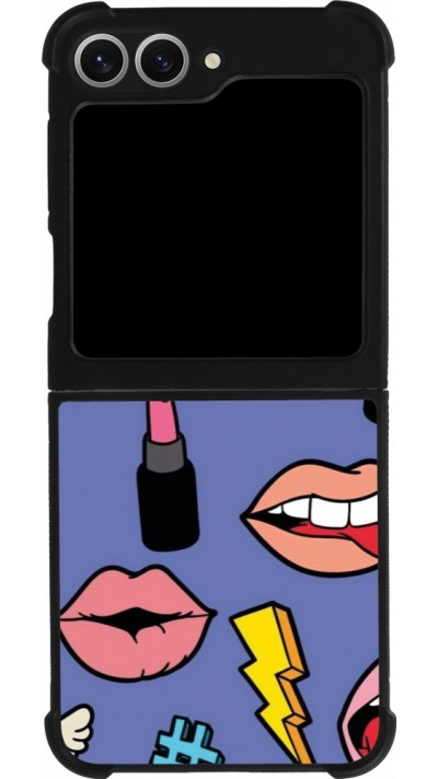 Coque Samsung Galaxy Z Flip6 - Silicone rigide noir Lips and lipgloss