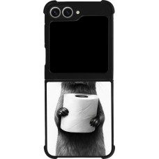 Coque Samsung Galaxy Z Flip6 - Silicone rigide noir Loutre papier de toilette