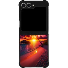 Samsung Galaxy Z Flip6 Case Hülle - Silikon schwarz Malediven Abenddämmerung Glückseligkeit