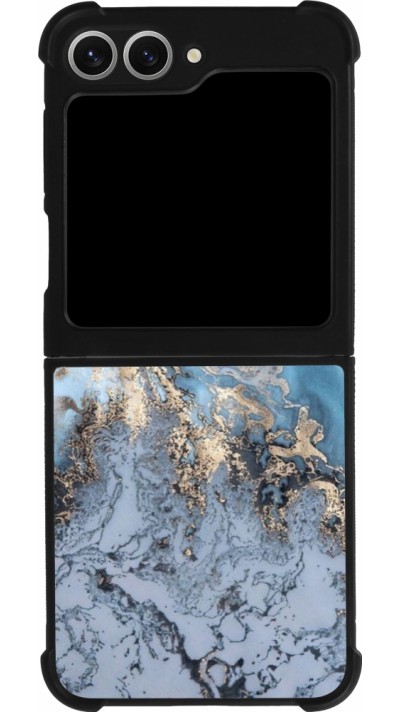 Coque Samsung Galaxy Z Flip6 - Silicone rigide noir Marble 04