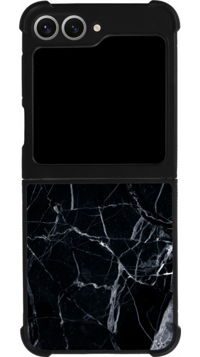 Coque Samsung Galaxy Z Flip6 - Silicone rigide noir Marble Black 01