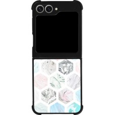 Coque Samsung Galaxy Z Flip6 - Silicone rigide noir Marble Everything