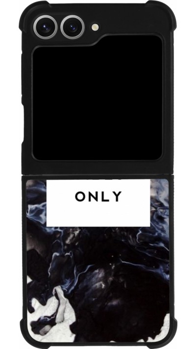 Coque Samsung Galaxy Z Flip6 - Silicone rigide noir Marble Good Vibes Only