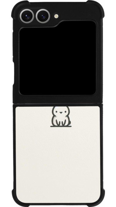 Coque Samsung Galaxy Z Flip6 - Silicone rigide noir Minimal bunny cutie