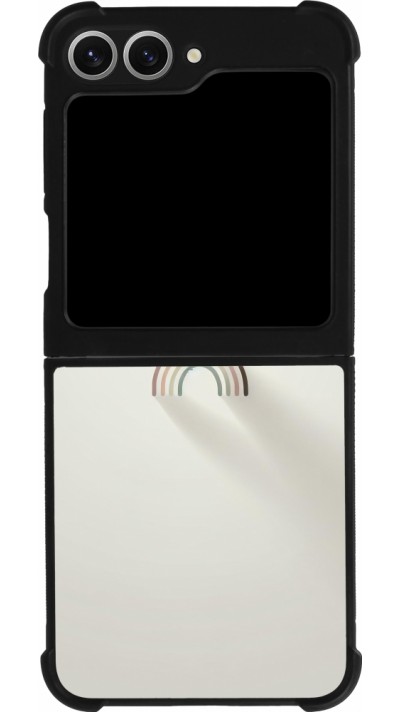 Coque Samsung Galaxy Z Flip6 - Silicone rigide noir Mini Rainbow Minimal