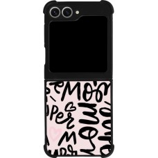 Coque Samsung Galaxy Z Flip6 - Silicone rigide noir Mom 2024 Super mom