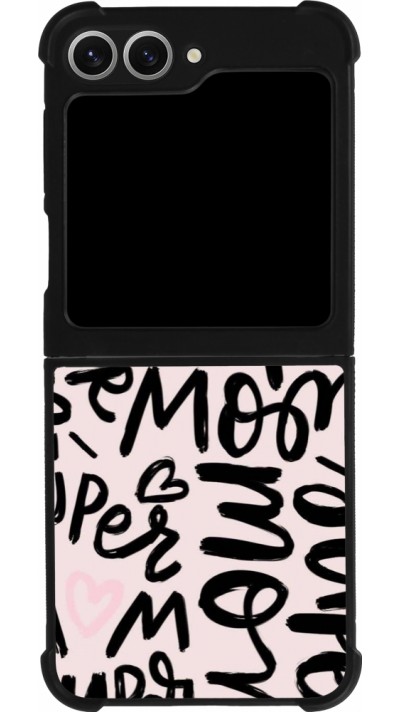 Coque Samsung Galaxy Z Flip6 - Silicone rigide noir Mom 2024 Super mom